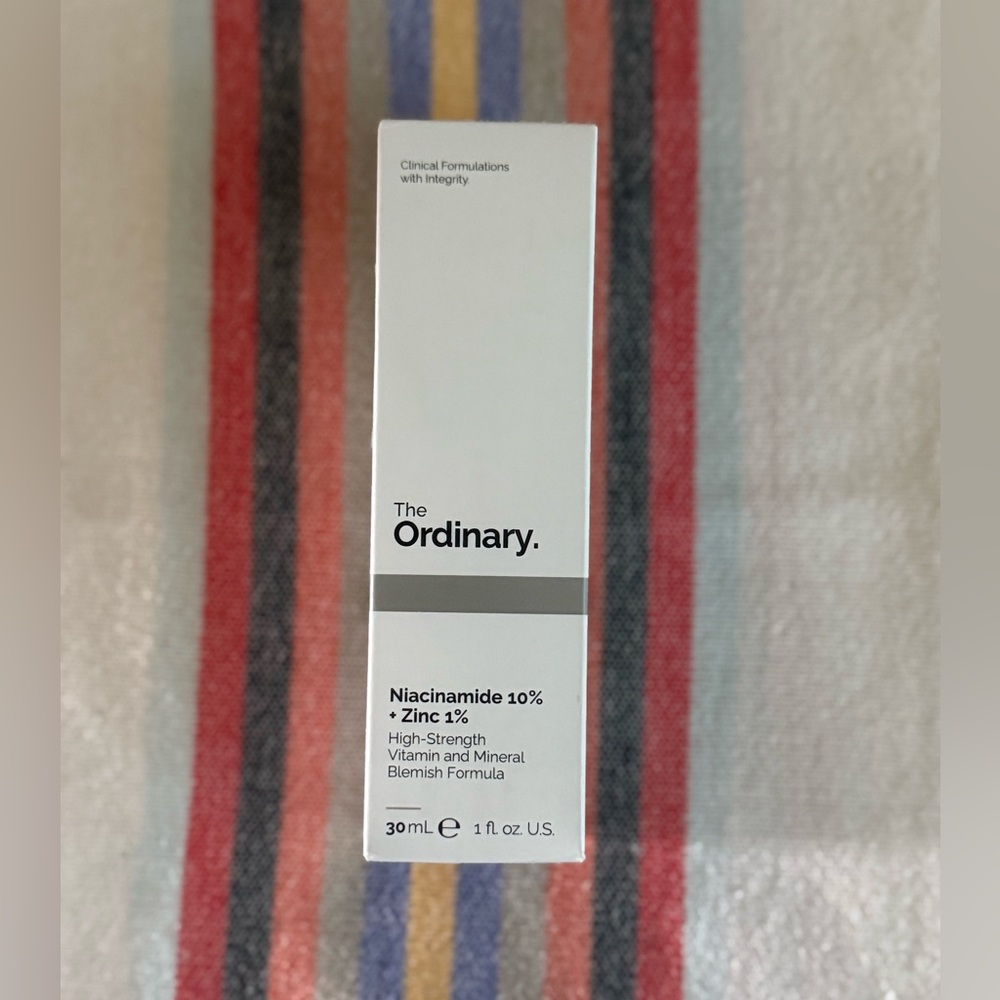 The Ordinary Niacinamide 10% + Zinc 1% Serum- single box UNOPENED